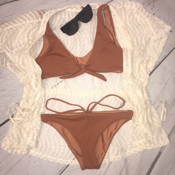 Nude Bikini with Bow Tie Top - Picture 4 of 7